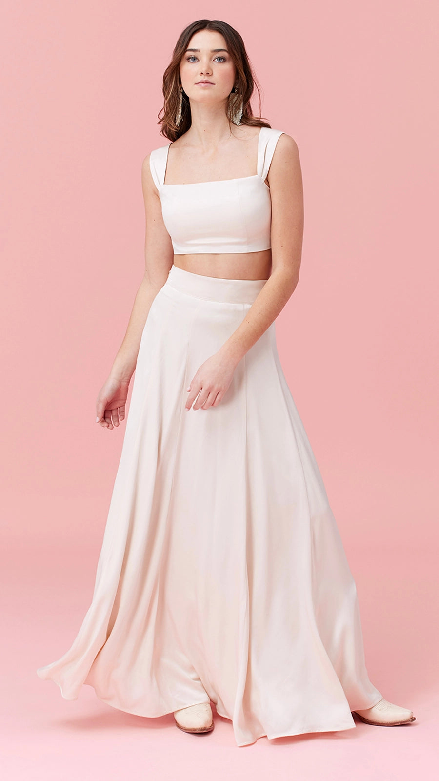 Barton Satin High-Waisted Maxi Skirt | Fallon Foster Pearl / M Barton Satin High-Waisted Maxi Skirt | Fallon Foster Pearl / M